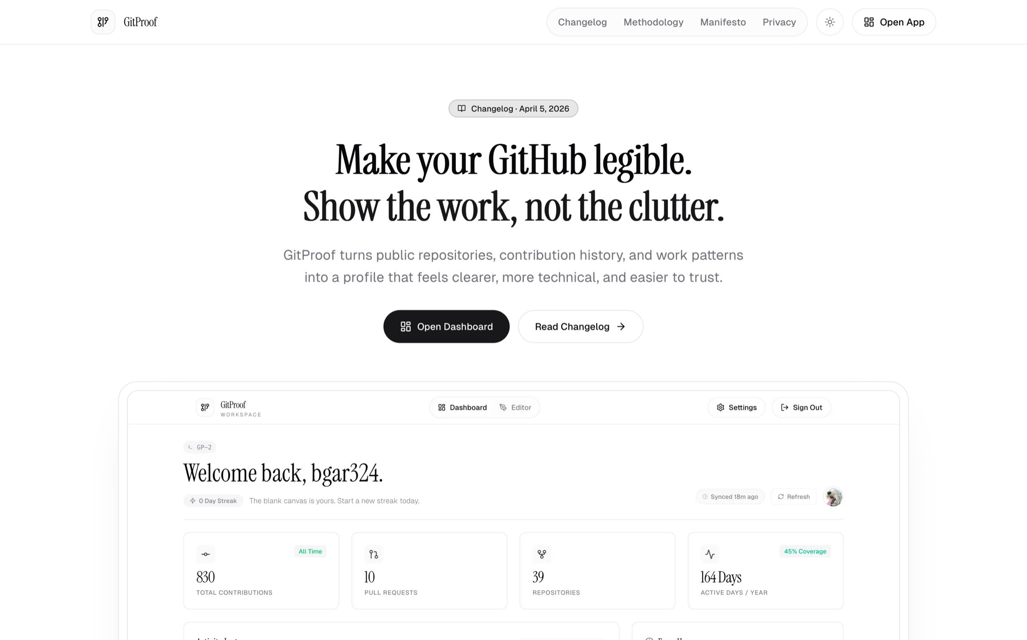GitProof preview